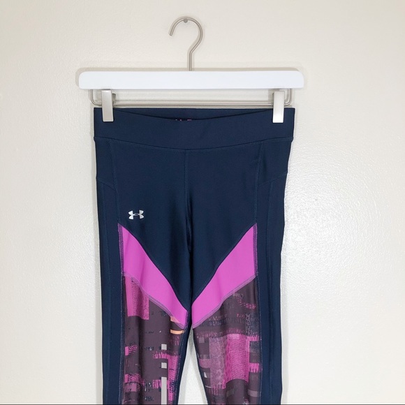 Under Armour compression leggings navy fuchsia S - Picture 3 of 8